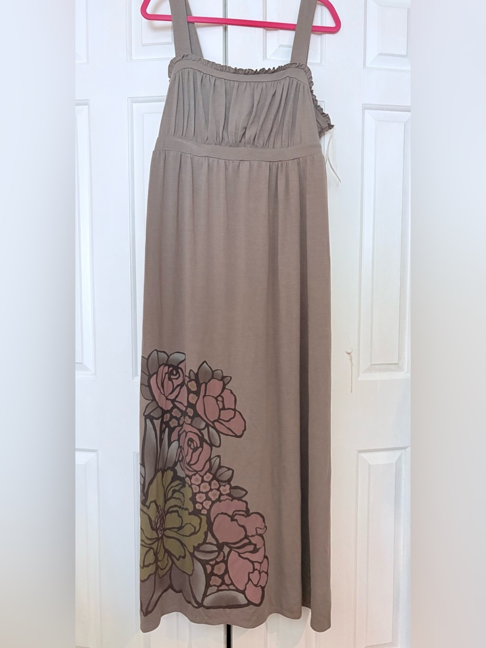 NEW with tags maternity Taupe Floral Maxi dress - xl